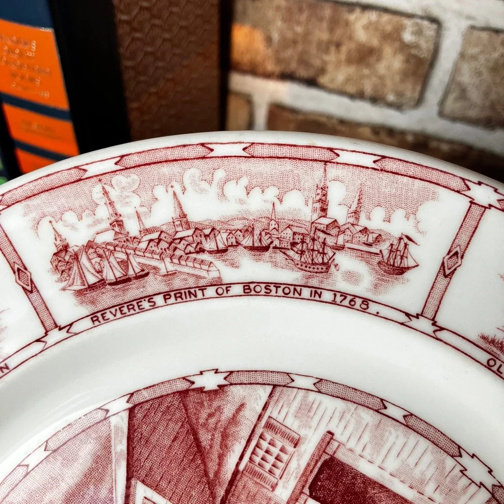 Vintage Walker China Paul Revere Midnight Ride Plate Clarks Restaurant Cleveland